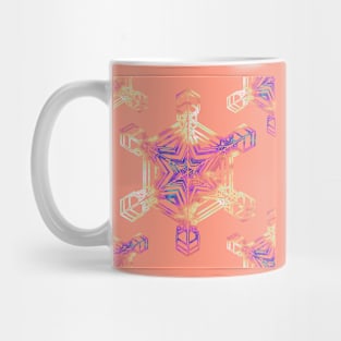 Snowflake Mixed Sizes on Apricot Mug